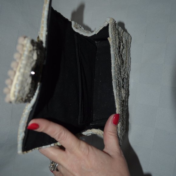 $430 Kooreloo Gray Embroidered Detail Chain Strap Shoulder Crossbody Han… - Picture 7 of 9